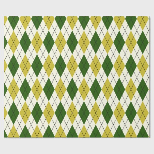Raute grün und gelb geschenkpapier (Flach)