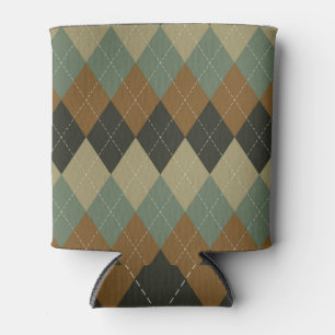 Raute Herbst: Braungrün-Rhombus-Chic Dosenkühler