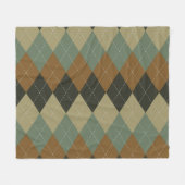 Raute Herbst: Braungrün-Rhombus-Chic Fleecedecke (Vorderseite (Horizontal))