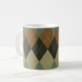 Raute Herbst: Braungrün-Rhombus-Chic Kaffeetasse (Vorderseite Links)