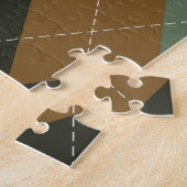 Raute Herbst: Braungrün-Rhombus-Chic Puzzle (Seite)