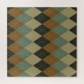 Raute Herbst: Braungrün-Rhombus-Chic Puzzle (Horizontal)
