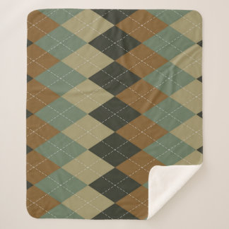 Raute Herbst: Braungrün-Rhombus-Chic Sherpadecke