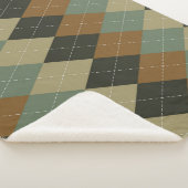 Raute Herbst: Braungrün-Rhombus-Chic Sherpadecke (3/4)