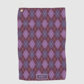 Raute in Burgund / Plum - Ihr Name oder Ihre Initi Golfhandtuch (Vorderseite)