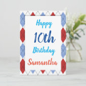 Raute in Rot und Blau Karte (Stehend Vorderseite)