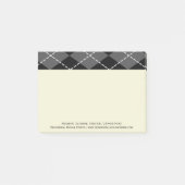 Raute Kariert Black Gray Muster Männer Post-it Klebezettel (Vorderseite)