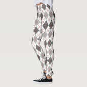 Raute Kariert Red Gray Silver Leggings (Links)