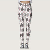 Raute Kariert Red Gray Silver Leggings (Vorderseite)