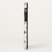 Raute Kariert Rot Grau Silver Custom Monogram Case-Mate iPhone Hülle (Hinten/Links)