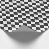 Raute kariert. Schottisches Muster in weiß und sch Geschenkpapier (Ecke)