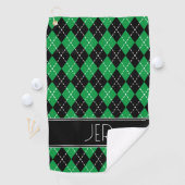 Raute Karierte benutzerdefinierte Monogramm-Initia Golfhandtuch (Insitu)