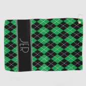 Raute Karierte benutzerdefinierte Monogramm-Initia Golfhandtuch (Horizontal)