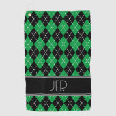Raute Karierte benutzerdefinierte Monogramm-Initia Golfhandtuch (Vorderseite)