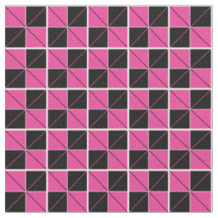 Raute Karo Rosa und Schwarz Stoff