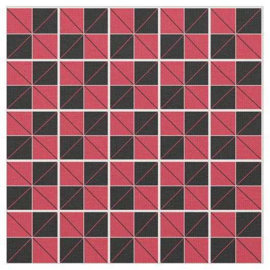 Raute Karo Rot und Schwarz Stoff (Nahaufnahme)