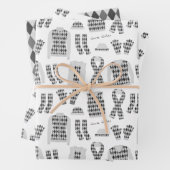 Raute Kleidung Illustration in Grau Geschenkpapier Set (Beispiel)