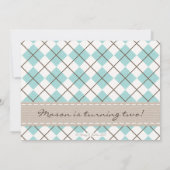 Raute Krawatte Kleiner Mann Foto Geburtstag Einlad Einladung (Rückseite)