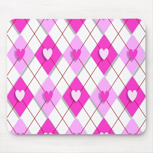Raute lila Hearts Mousepad (Vorne)