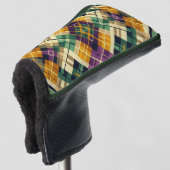 Raute Mardi Gras lila grün Golf Headcover (3/4 Vorderseite)