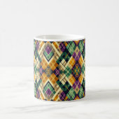Raute Mardi Gras lila grün Kaffeetasse (Mittel)