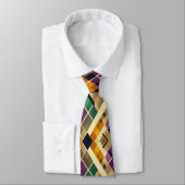 Raute Mardi Gras lila grün Krawatte (Gebunden)