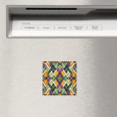 Raute Mardi Gras lila grün Magnet (In Situ (Geschirrspüler))