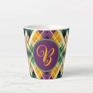 Raute Mardi Gras lila grün Milchtasse