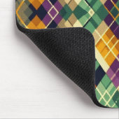 Raute Mardi Gras lila grün Mousepad (Ecke)