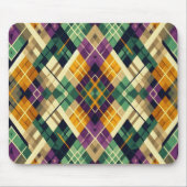 Raute Mardi Gras lila grün Mousepad (Vorne)