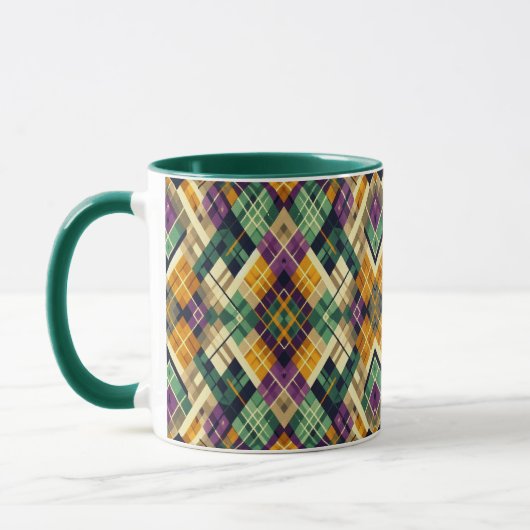 Raute Mardi Gras lila grün Tasse (Links)