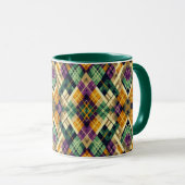 Raute Mardi Gras lila grün Tasse (VorderseiteRechts)