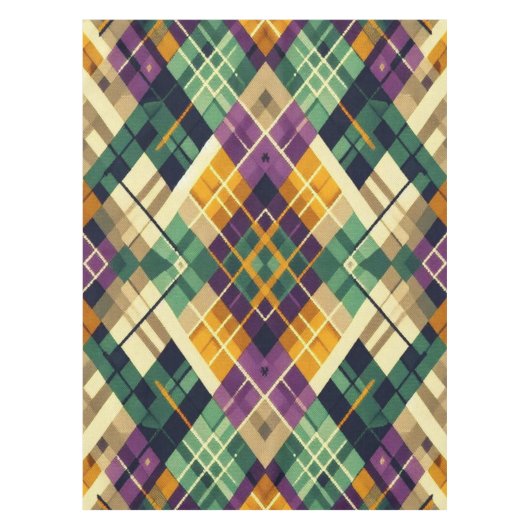 Raute Mardi Gras lila grün Tischdecke (Vorderseite)
