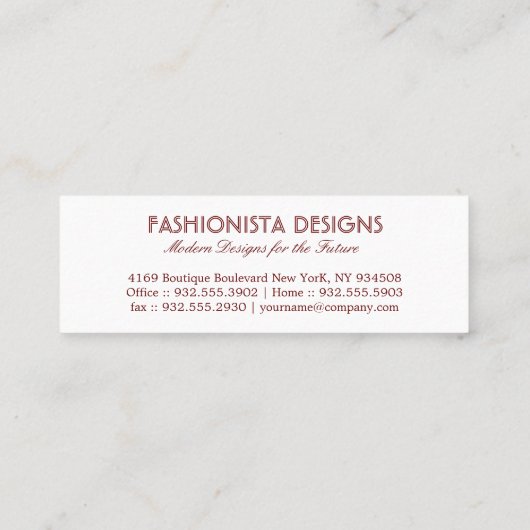 Raute Mini Visitenkarte (Rückseite)