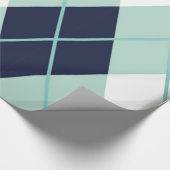 Raute Modernes Muster aquamariner Marineblau-Spaß Geschenkpapier (Ecke)