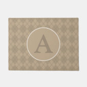 Raute Monogram Brown Doormat Rug Fußmatte (Vorderseite)
