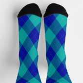 Raute Monogram Initial Blue Turquoise Socken (Oben)
