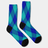 Raute Monogram Initial Blue Turquoise Socken (Rechts)