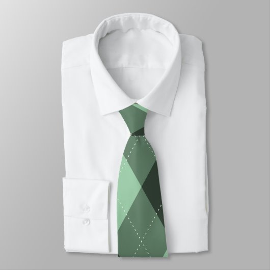 Raute Monogram versteckt Initial Green Krawatte (Gebunden)