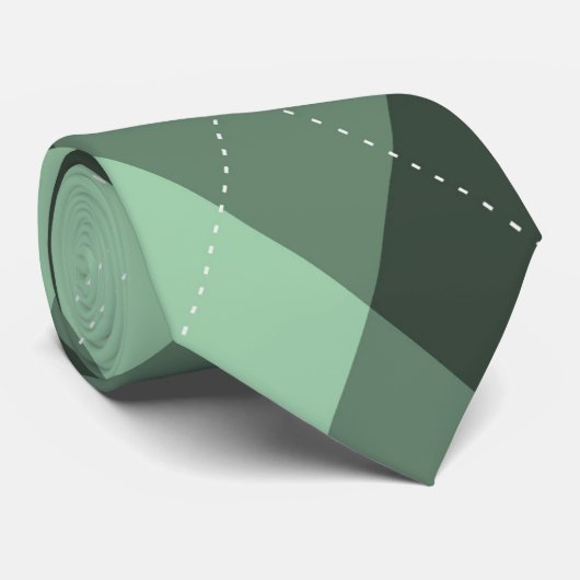 Raute Monogram versteckt Initial Green Krawatte (Gerollt)