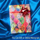 Raute Monogram Wasserfarbe Abstrakt Moderne Elegan Geschenkpapier