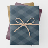 Raute Muster Burgundy Aquamarin und Gold Ocker Geschenkpapier Set (Beispiel)