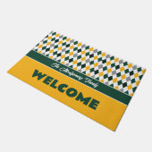Raute-Muster der Green & Gold School Colors Fußmatte (Schrägansicht)
