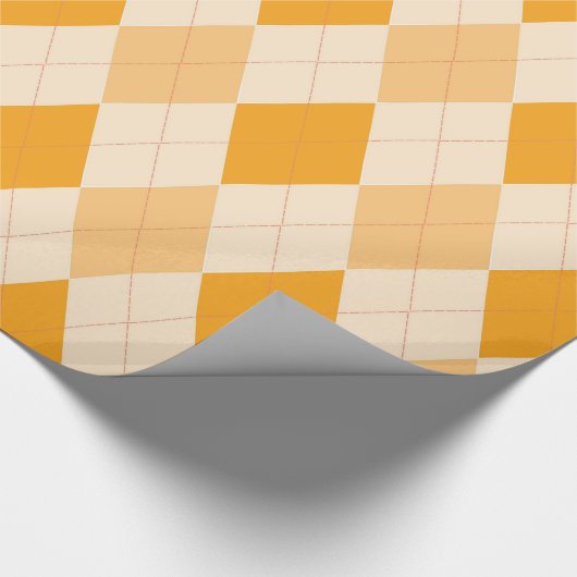 Raute Muster Diamond Design Geometrie Orange Geschenkpapier (Ecke)