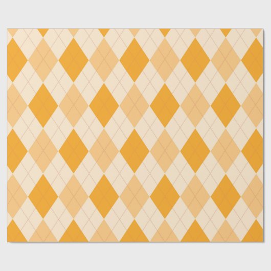 Raute Muster Diamond Design Geometrie Orange Geschenkpapier (Flach)