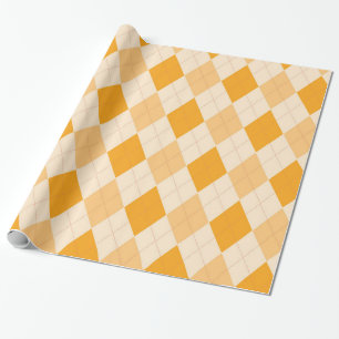 Raute Muster Diamond Design Geometrie Orange Geschenkpapier