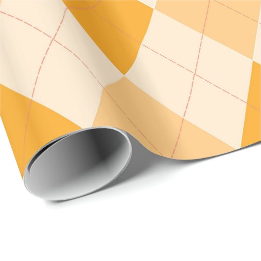 Raute Muster Diamond Design Geometrie Orange Geschenkpapier (Rolleneckpunkt)