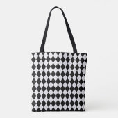 Raute Muster Diamond Schwarz/Weiß Tasche (Rückseite)