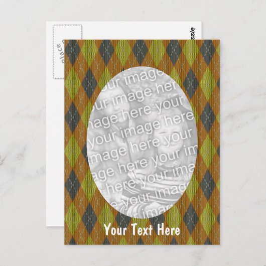 Raute Muster Foto Postkarte (Vorne/Hinten)