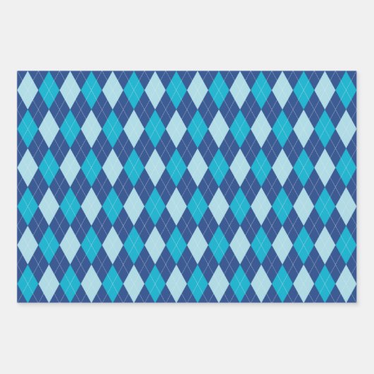 Raute Muster Grau Rot und Blau Geschenkpapier Set (Vorderseite 3)